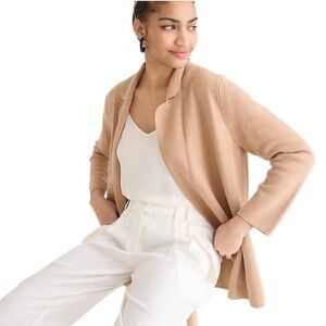 J. CREW Sophie Sweater Blazer in Camel | Size Small | Knit Blazer Jacket